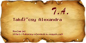 Takácsy Alexandra névjegykártya